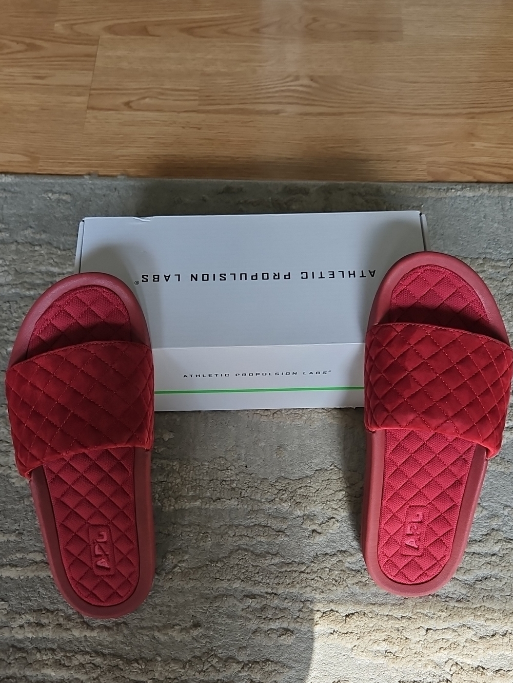 APL Quilted Slide Sandals in Red